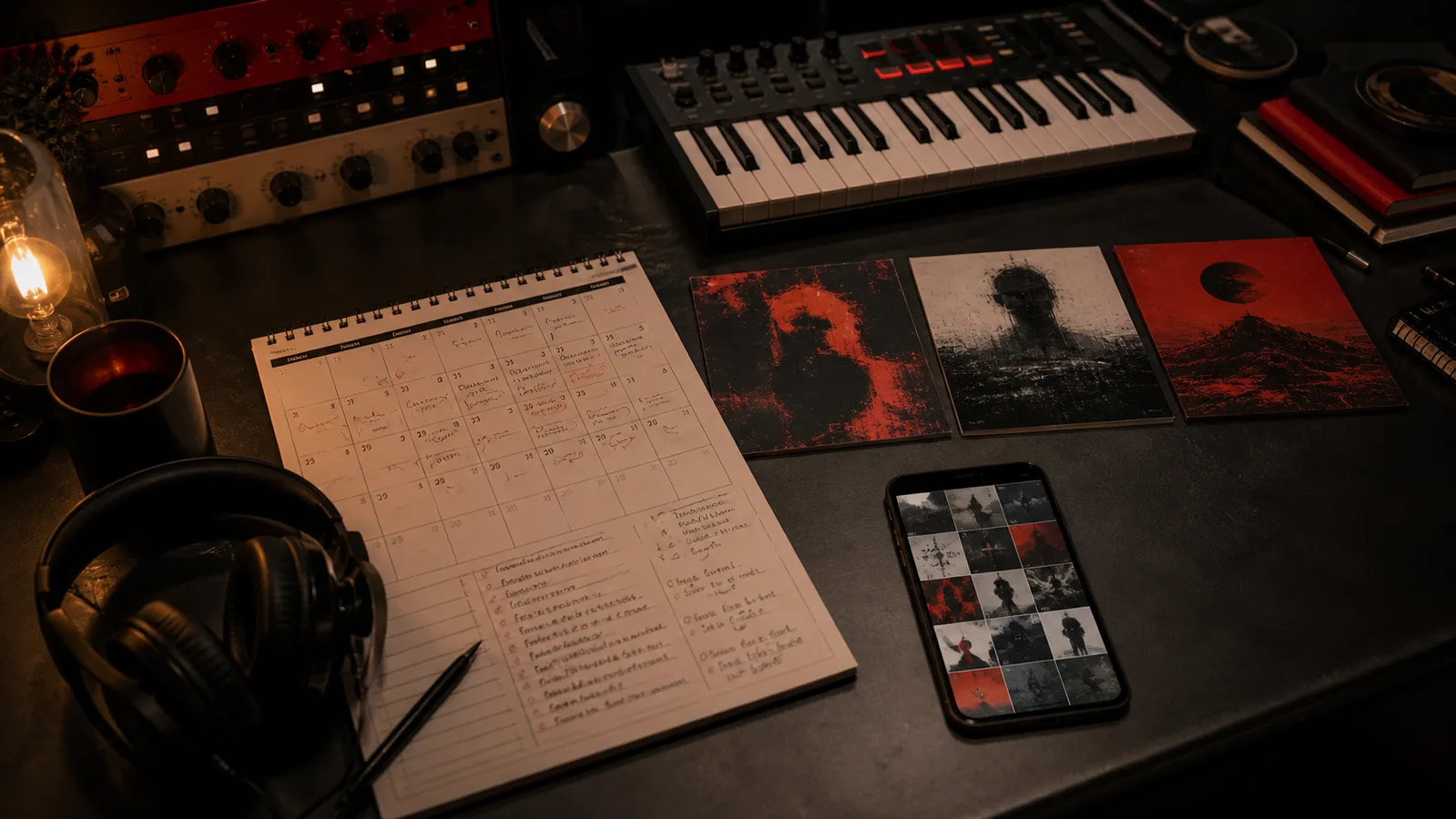 Estudio preparando un lanzamiento musical