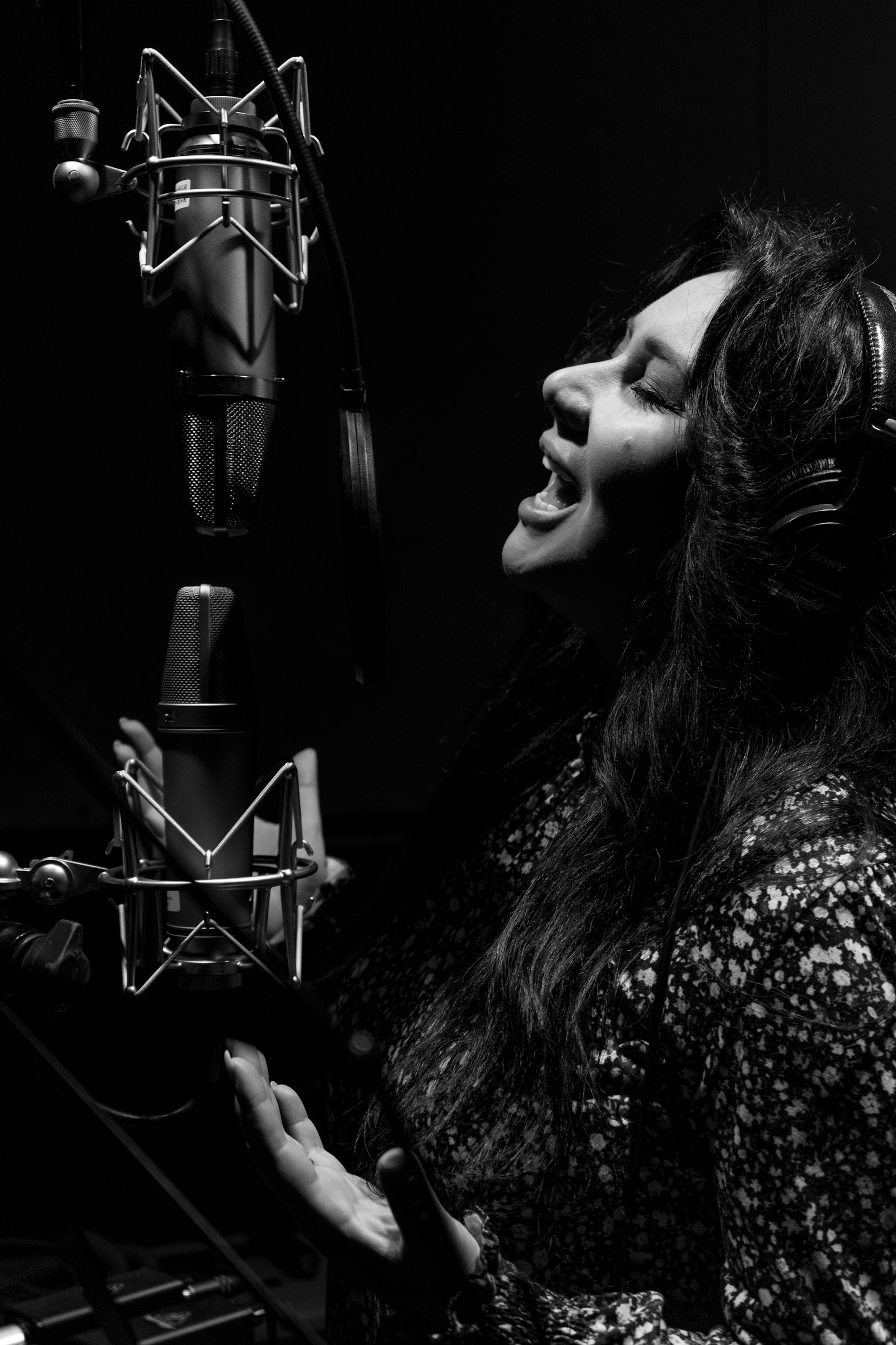 Sesión vocal en estudio